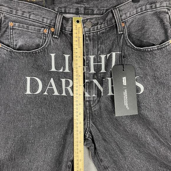 Levis Undercover Jeans Mens 34x32 Black Light Darkness Graphic Eyes Patch Denim - Picture 10 of 16